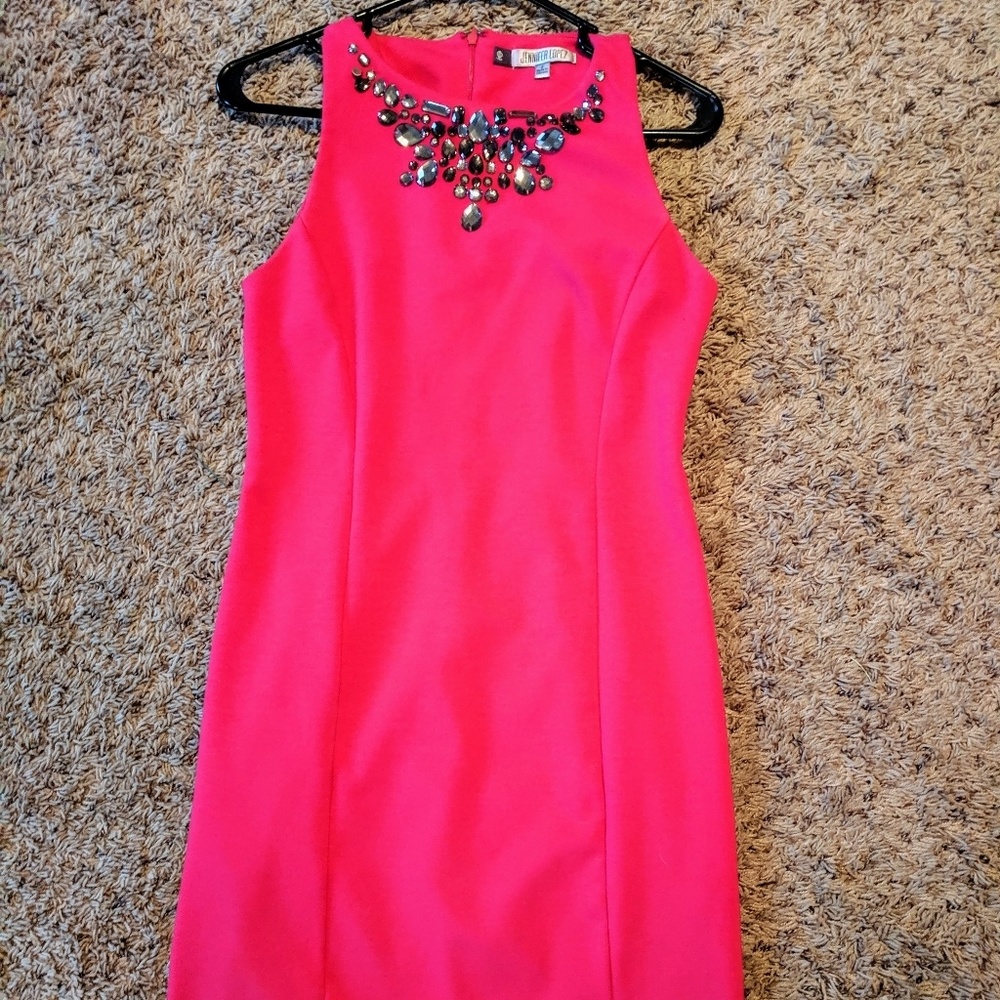 Gorgeous hot pink dress.